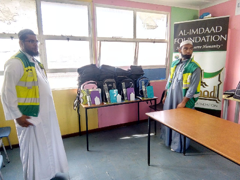 Learners at the Manenberg primary school during the Al-Imdaad Foundation’s visit on Thursday, February 8th 2018